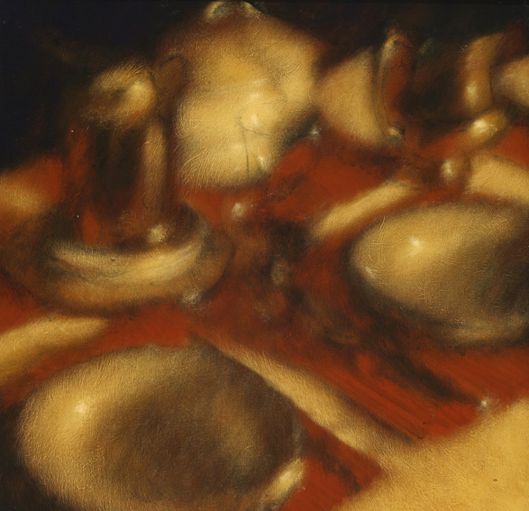 003 Oggetti, olio su tavola, 40per40, 2003